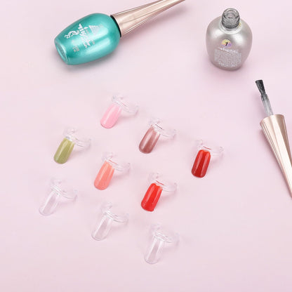 Professional nail technician using swatch sticks for color display