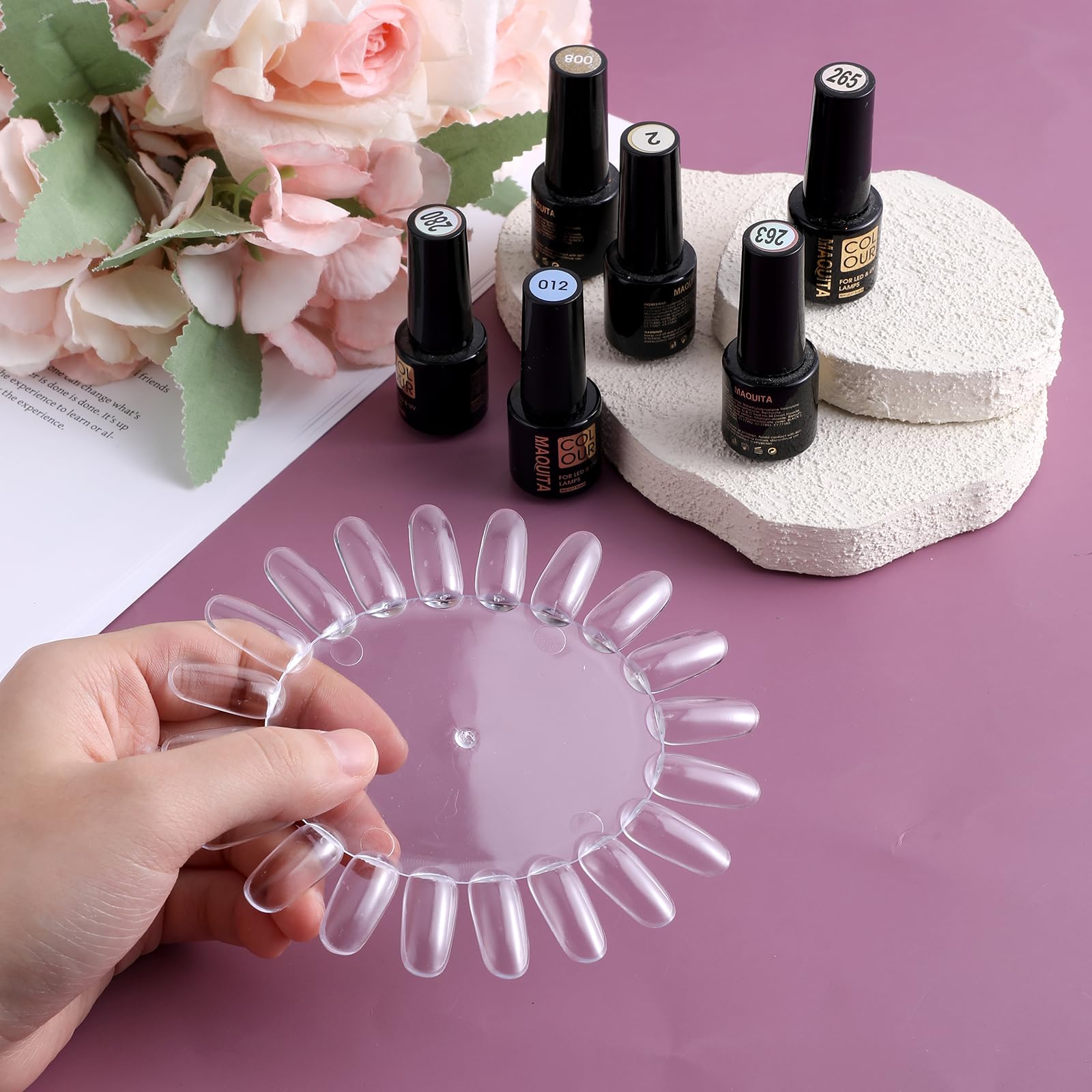 Set of 10 nail color display wheels for salon use