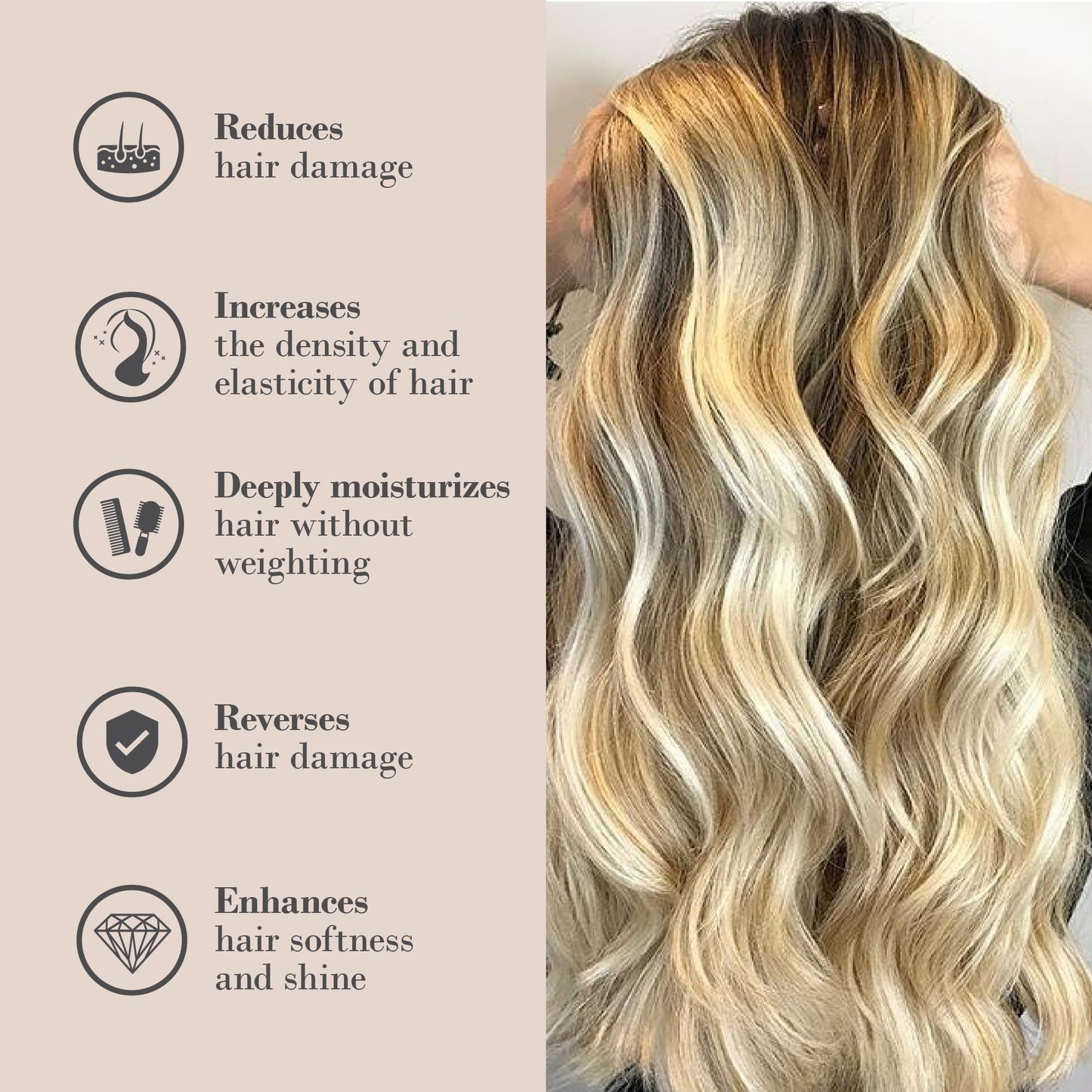 Premium USA imported keratin and collagen hair mask texture view