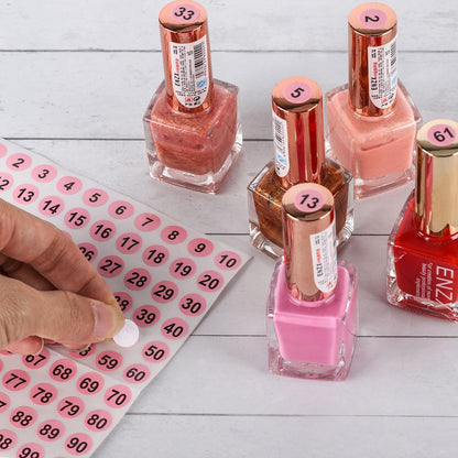 BTYMS plastic nail sample sticks arranged on a ring