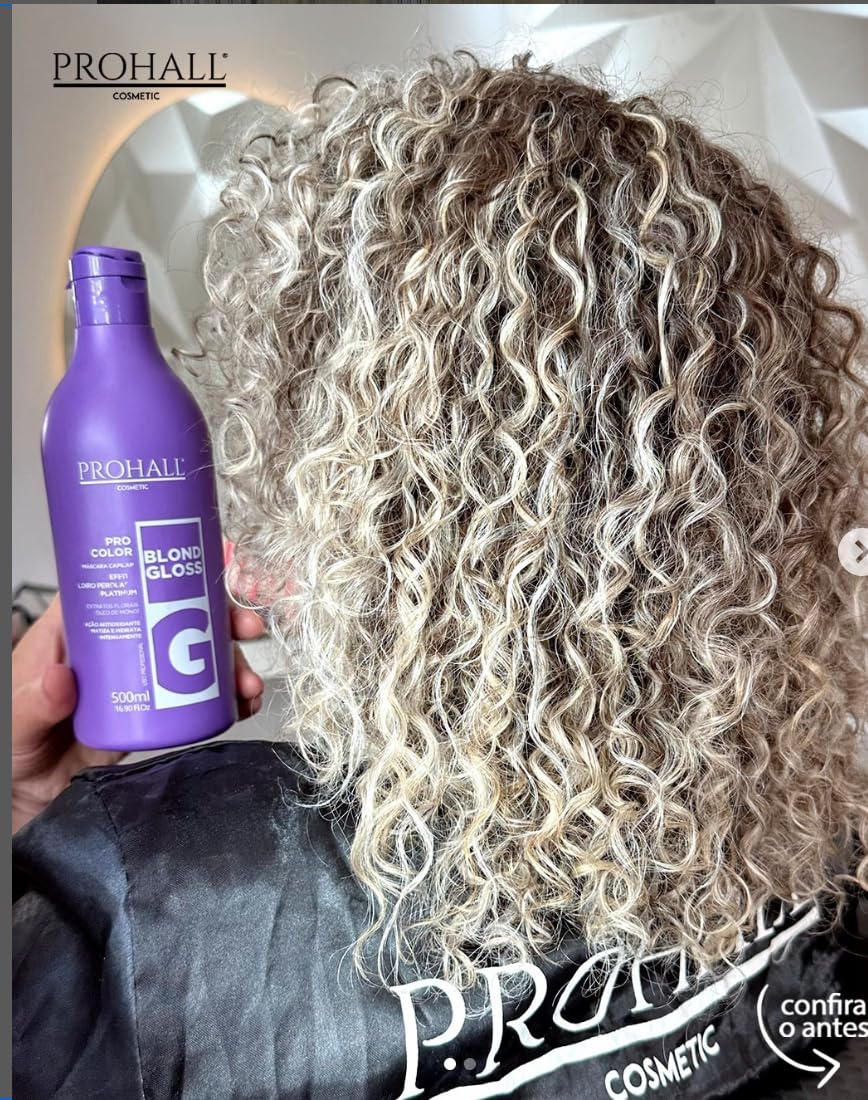 Prohall Cosmetic Purple Mask And Toner side view showing five hundred milliliter packaging dimensions