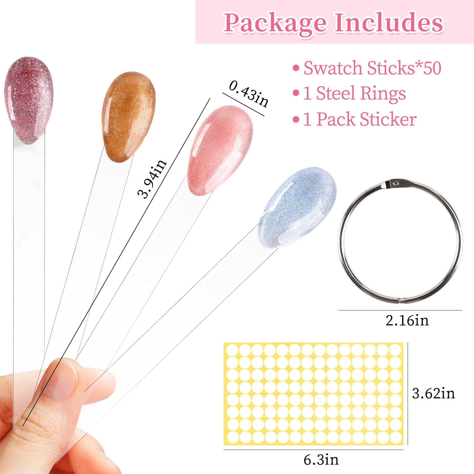 Clear acrylic nail practice sticks for gel polish