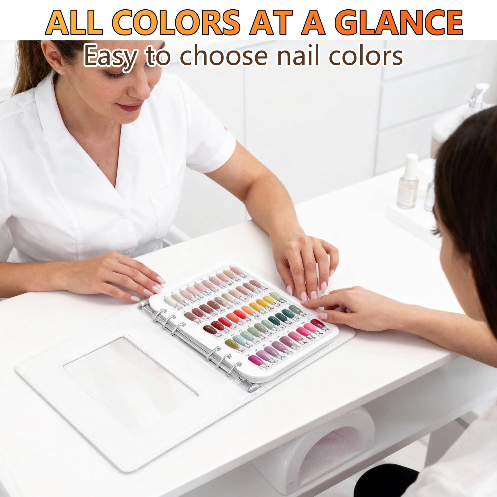 Detachable clear nail tips for IÂ·BÂ·N G color organizer