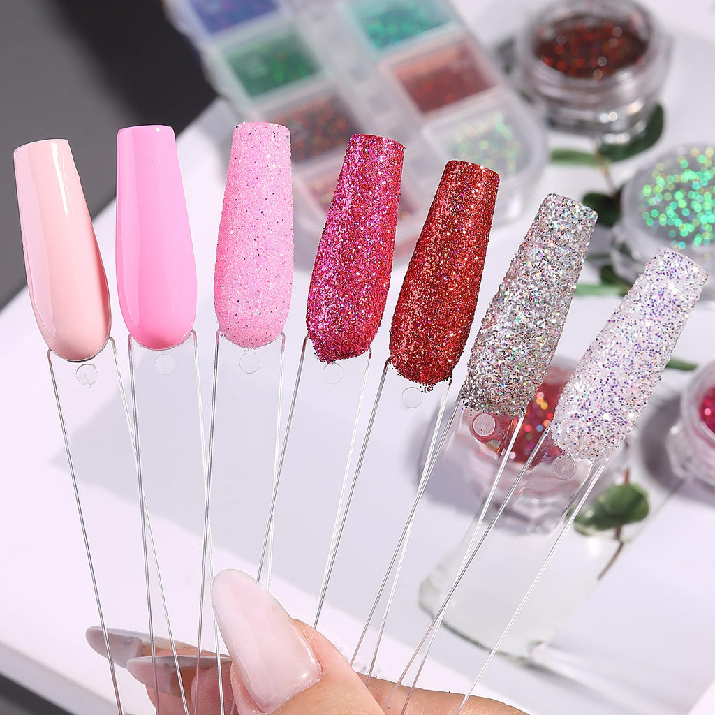 Professional nail art practice tips arranged in a fan shape