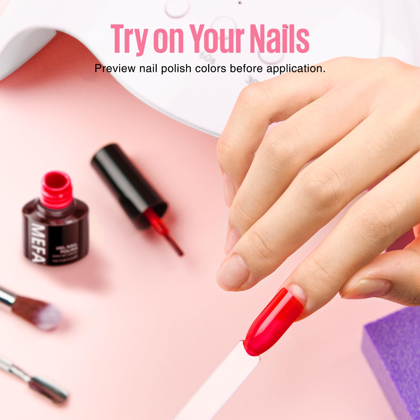 Clear acrylic nail sample sticks for polish color testing