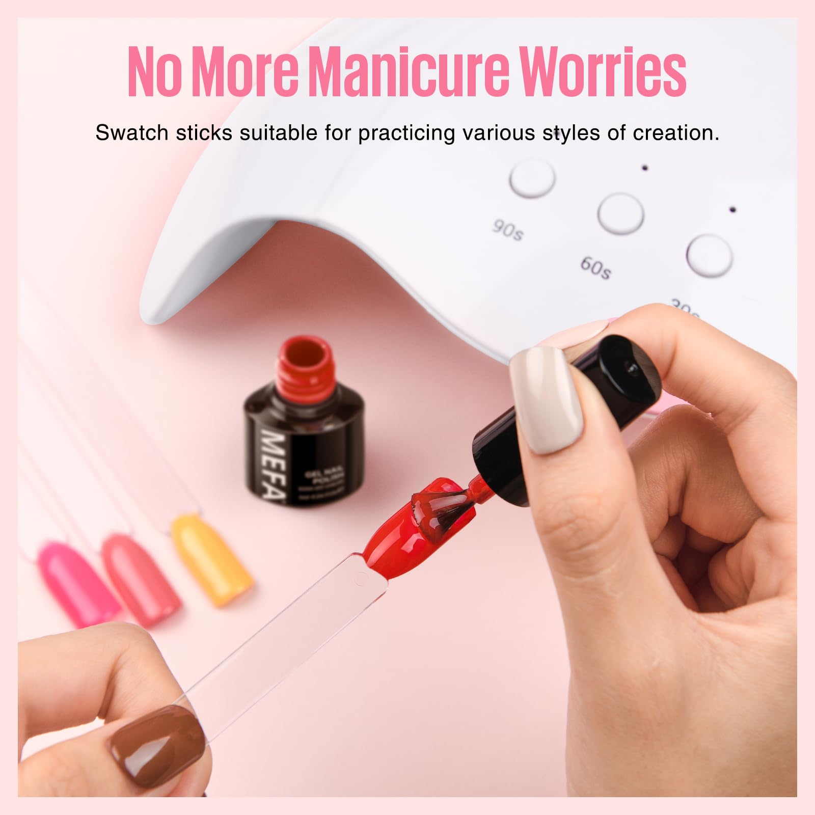 Professional nail art practice tools showing transparent finish