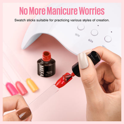 Professional nail art practice tools showing transparent finish
