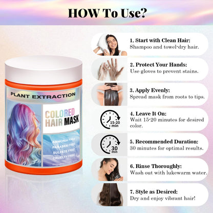 Joyful Young vegan hair mask label demonstrating ammonia and sulfate free composition