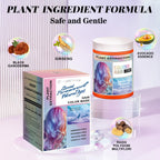 Silver hair care cream container showing natural ingredients like avocado essence