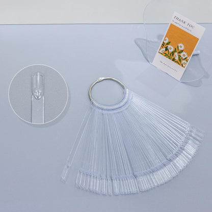 Professional nail salon sample presentation with swatch sticks