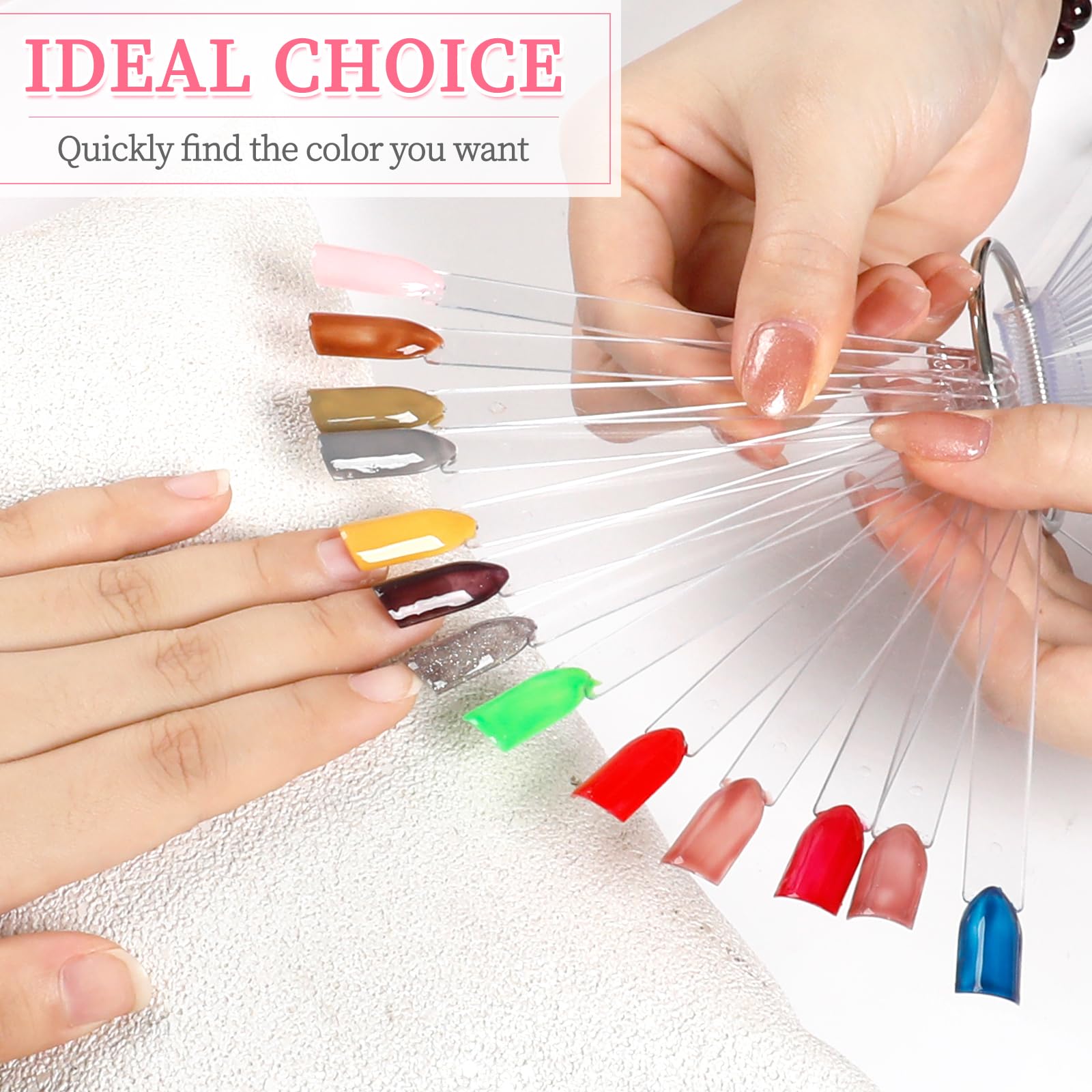 Professional nail polish color display fan sticks