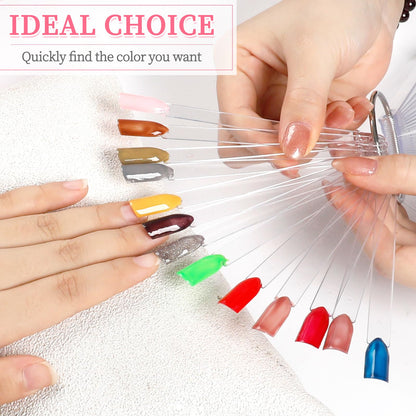 Professional nail polish color display fan sticks