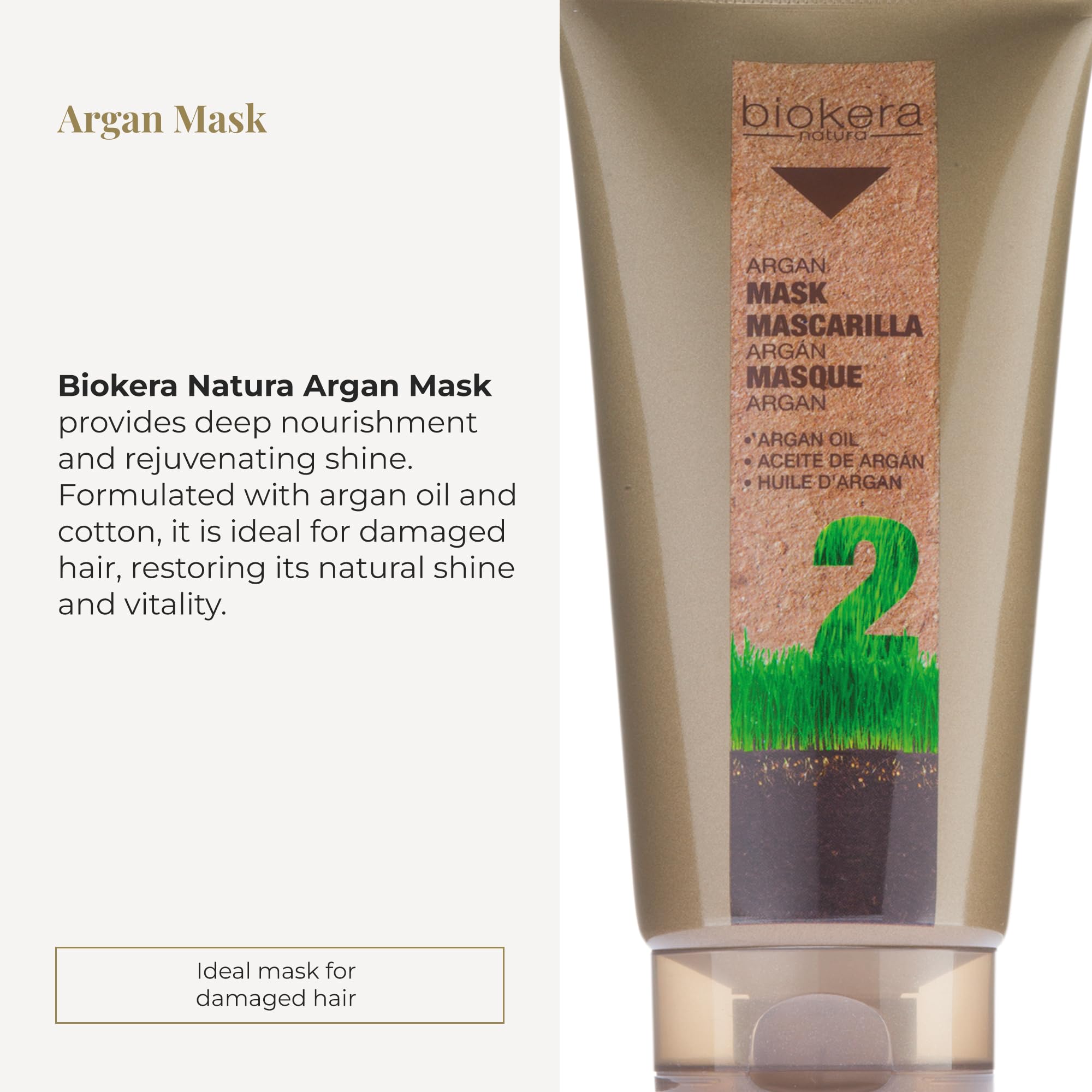Salerm Biokera Argan Mask 200 milliliter tube for deep hair hydration