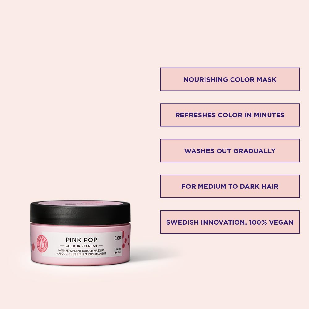 Maria Nila Pink Pop semi permanent color mask one hundred milliliters product label
