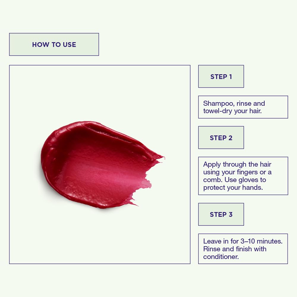 Vegan pink hair mask by Maria Nila for temporary hair color refresh