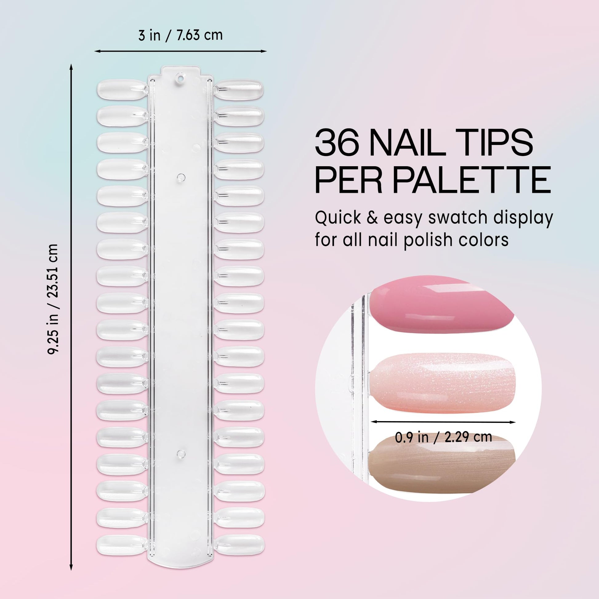 Ten pieces of clear nail polish swatch palettes by Pana