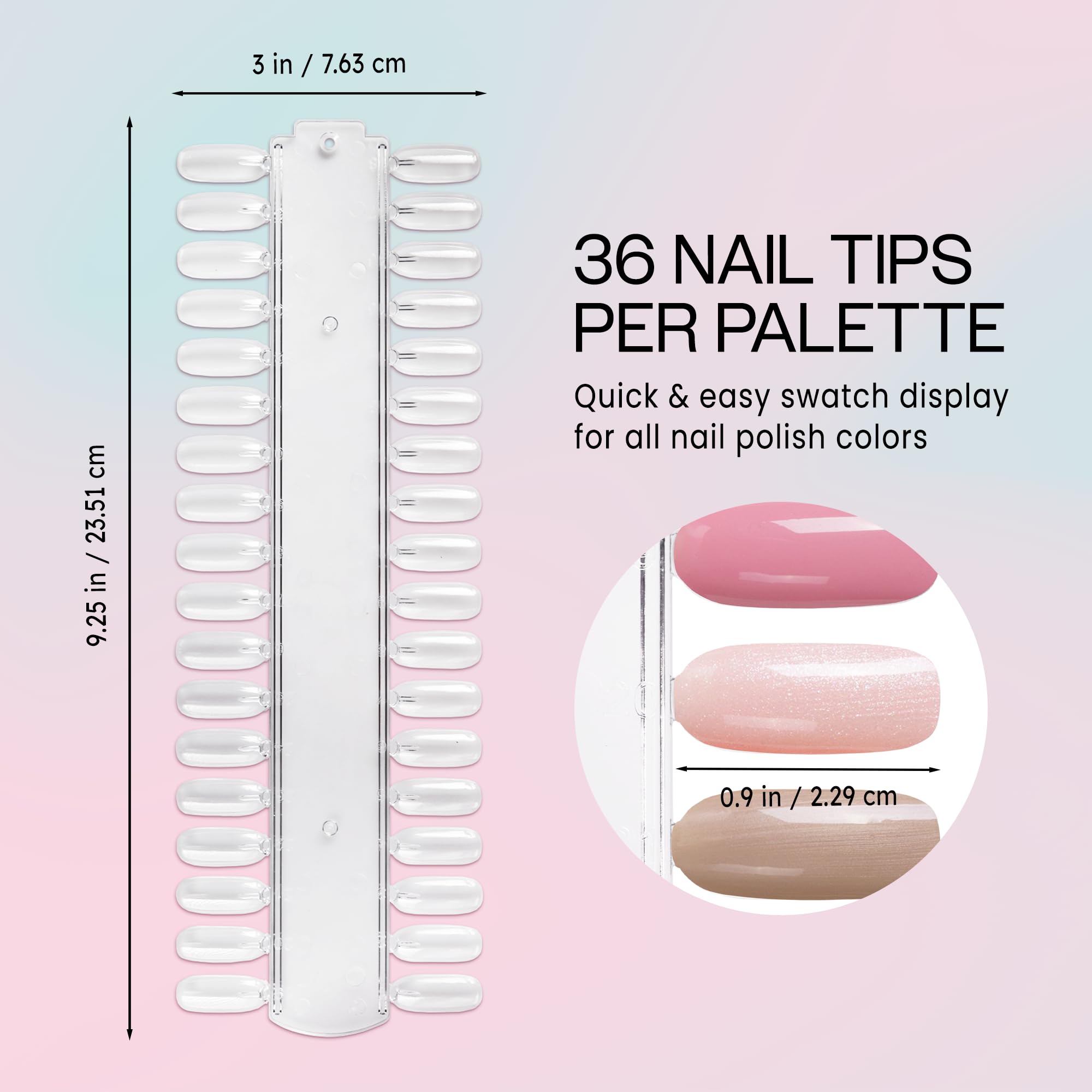 Ten pieces of clear nail polish swatch palettes by Pana