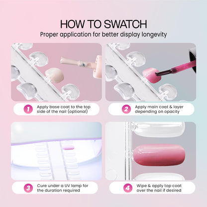 Professional nail technician using Beauticom display board for swatching