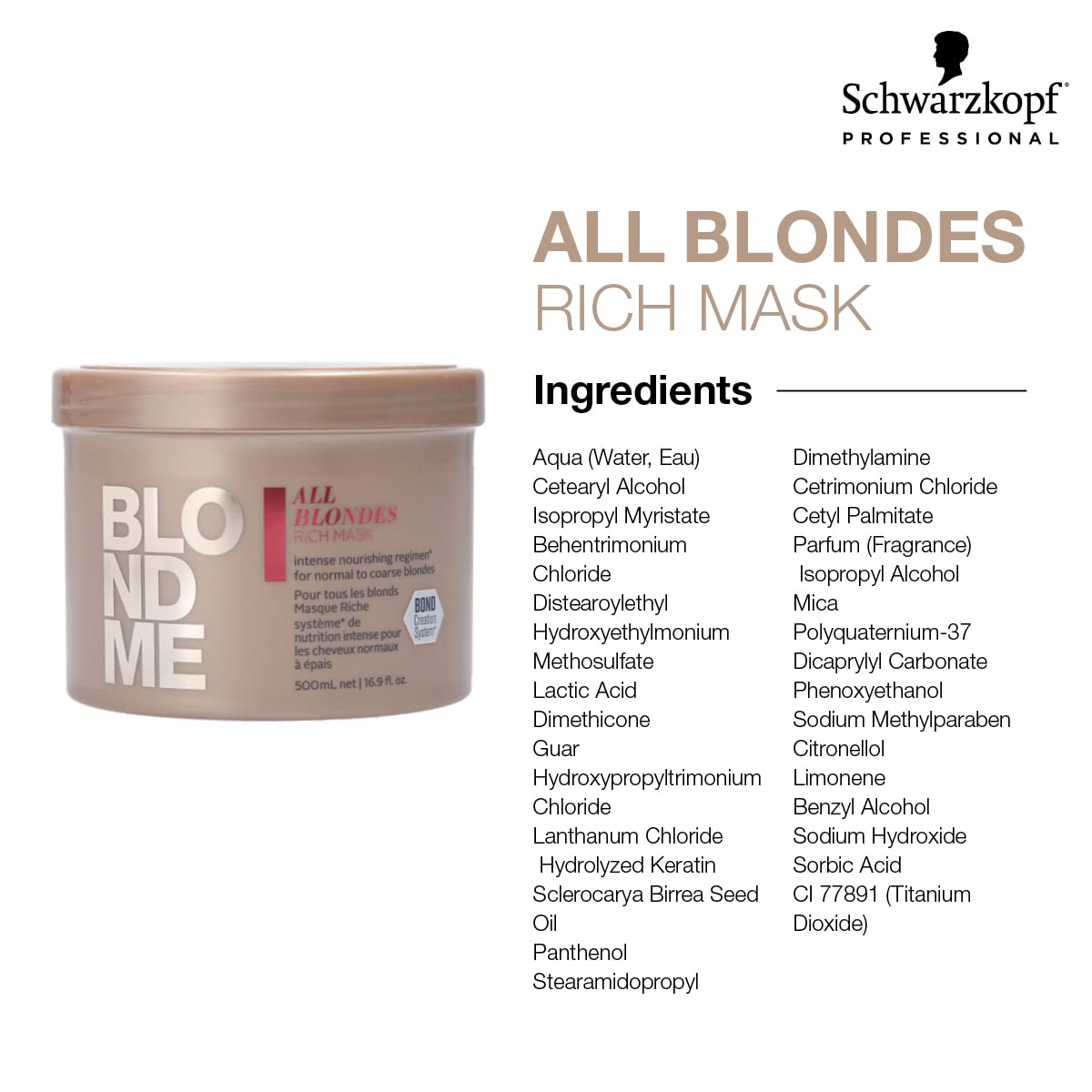 Schwarzkopf 3D Bond Creation Technology professional hair mask container