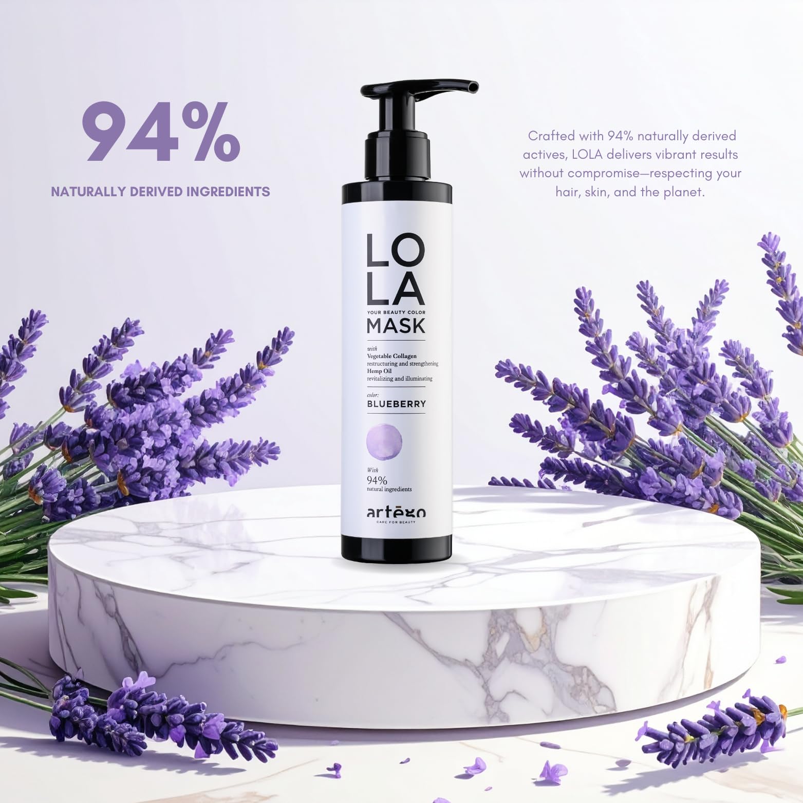 Artego hair care Blueberry mask texture and application