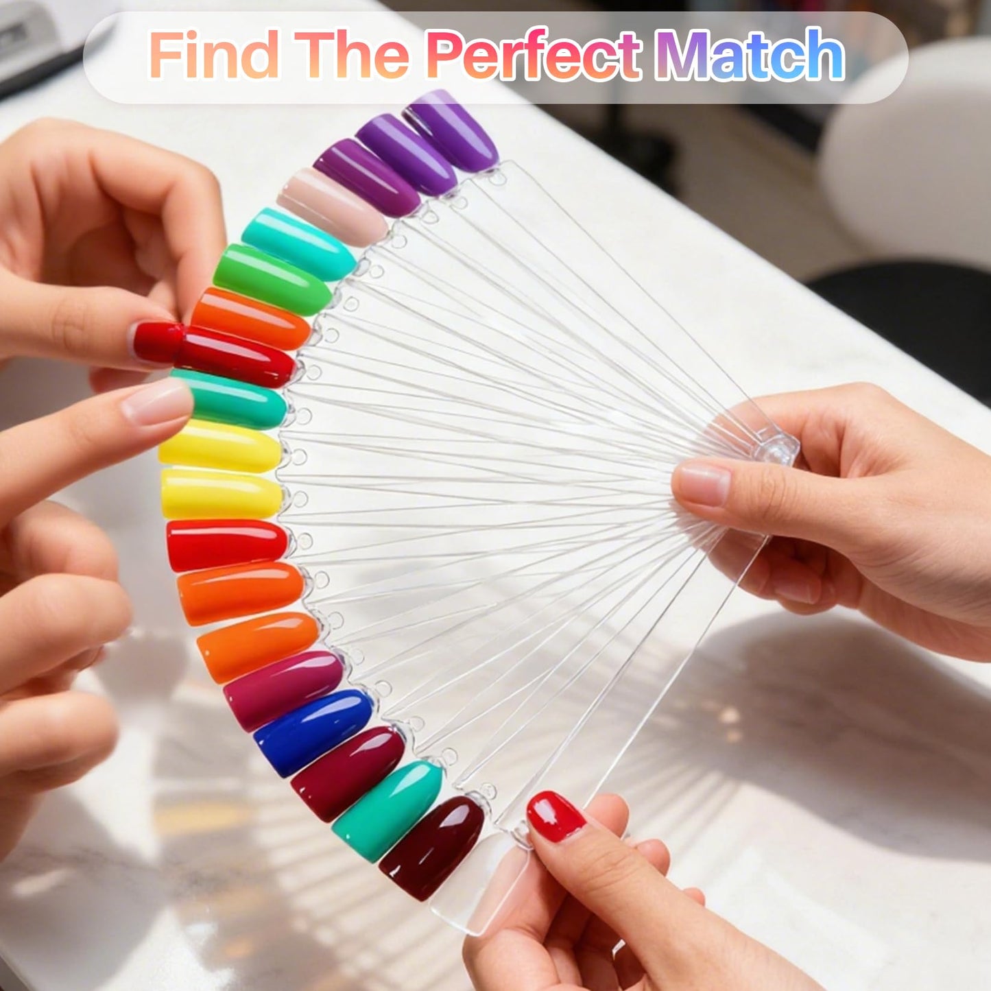 Set of 200 nail swatch sticks for professional salon color display