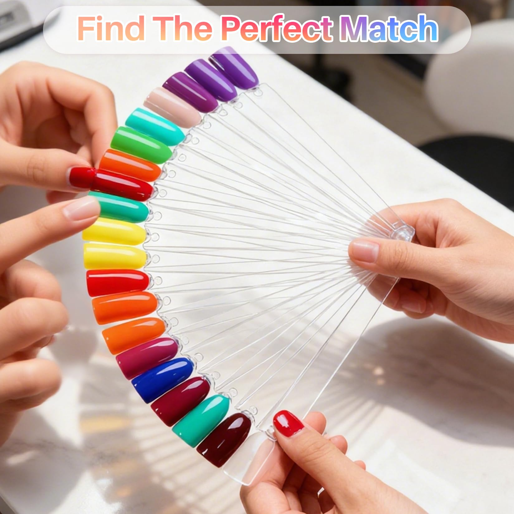 Set of 200 nail swatch sticks for professional salon color display