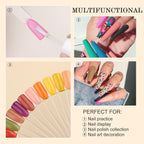 Close up of clear plastic nail tips for color testing