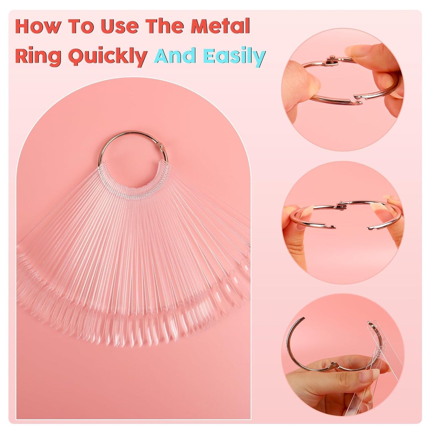 Oval shaped clear nail polish color display tips