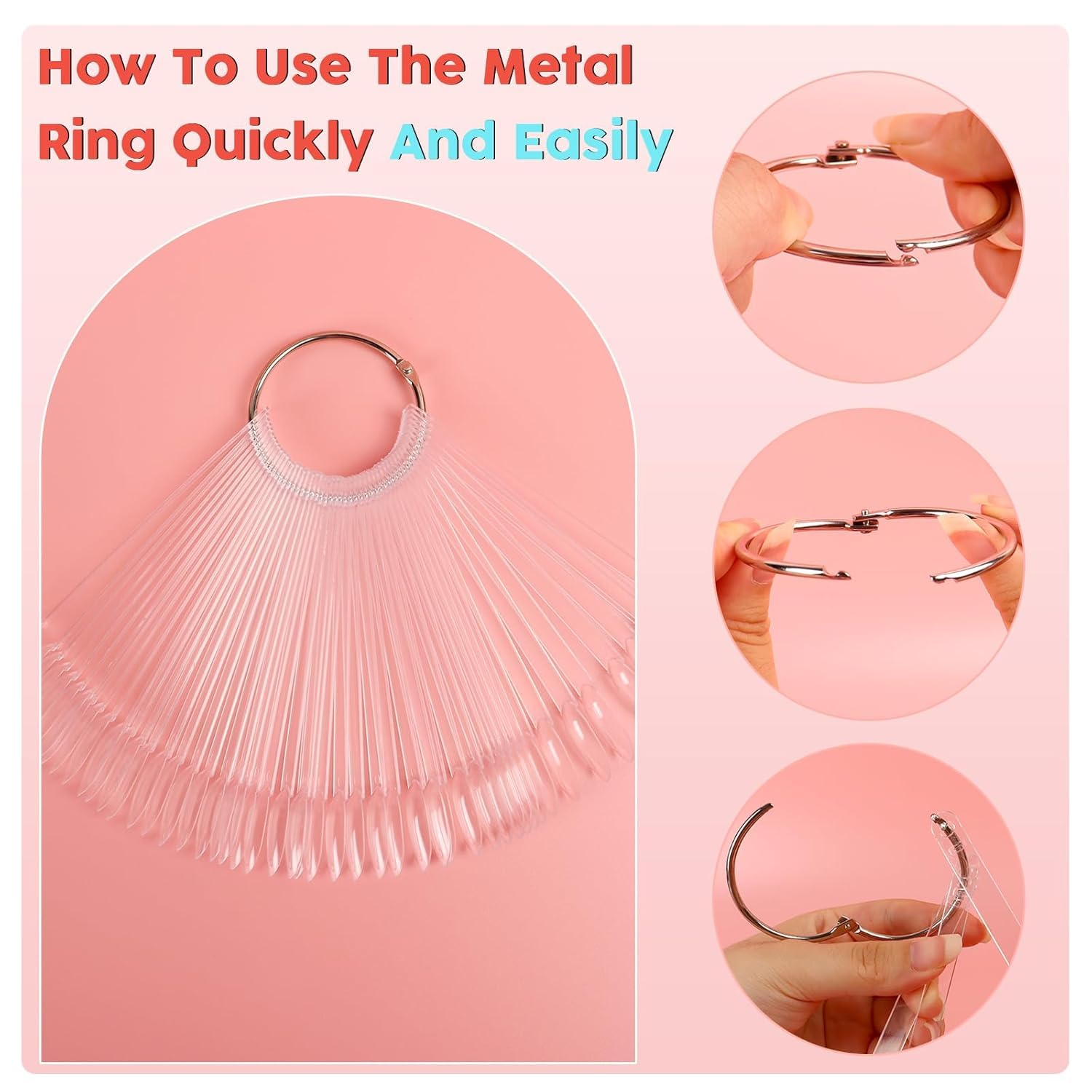 Oval shaped clear nail polish color display tips