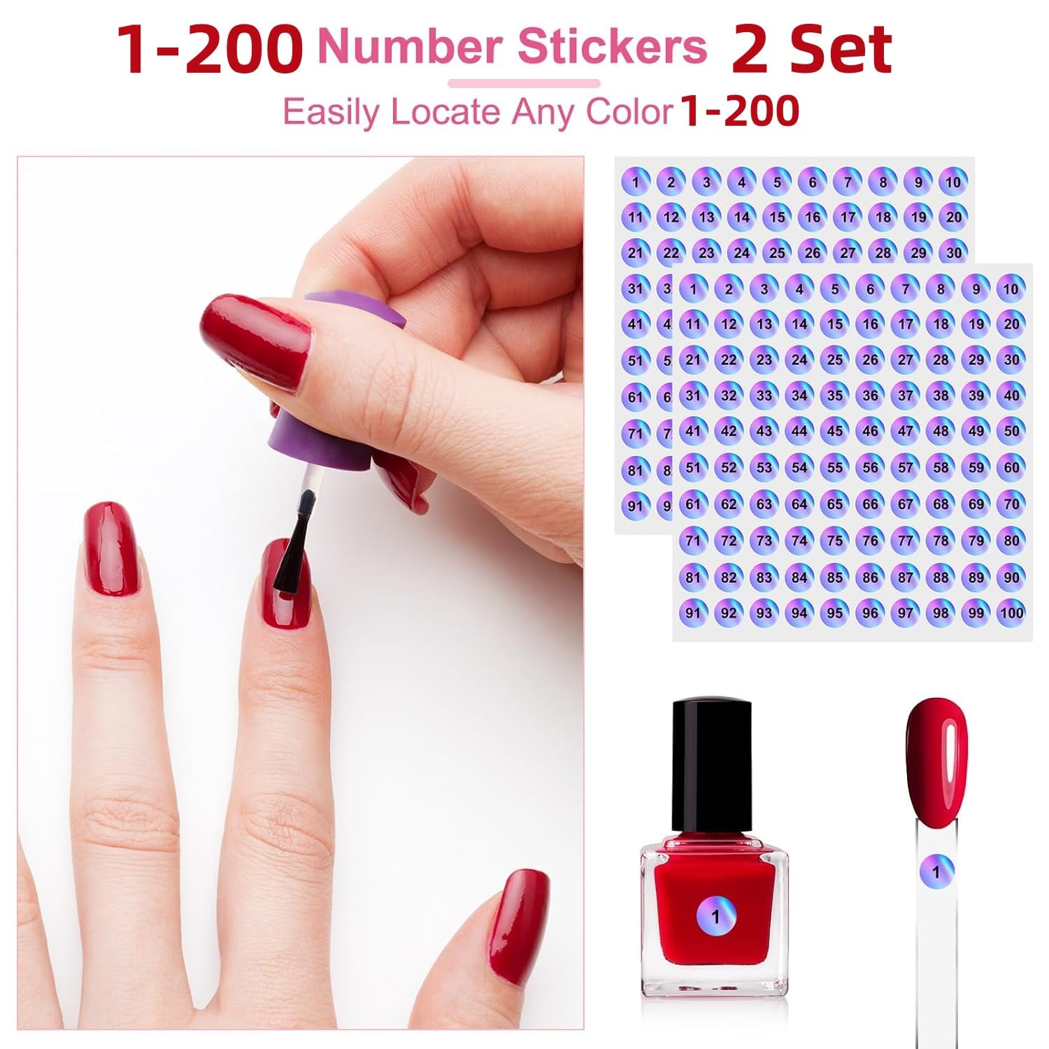 Professional nail art practice tips with number stickers