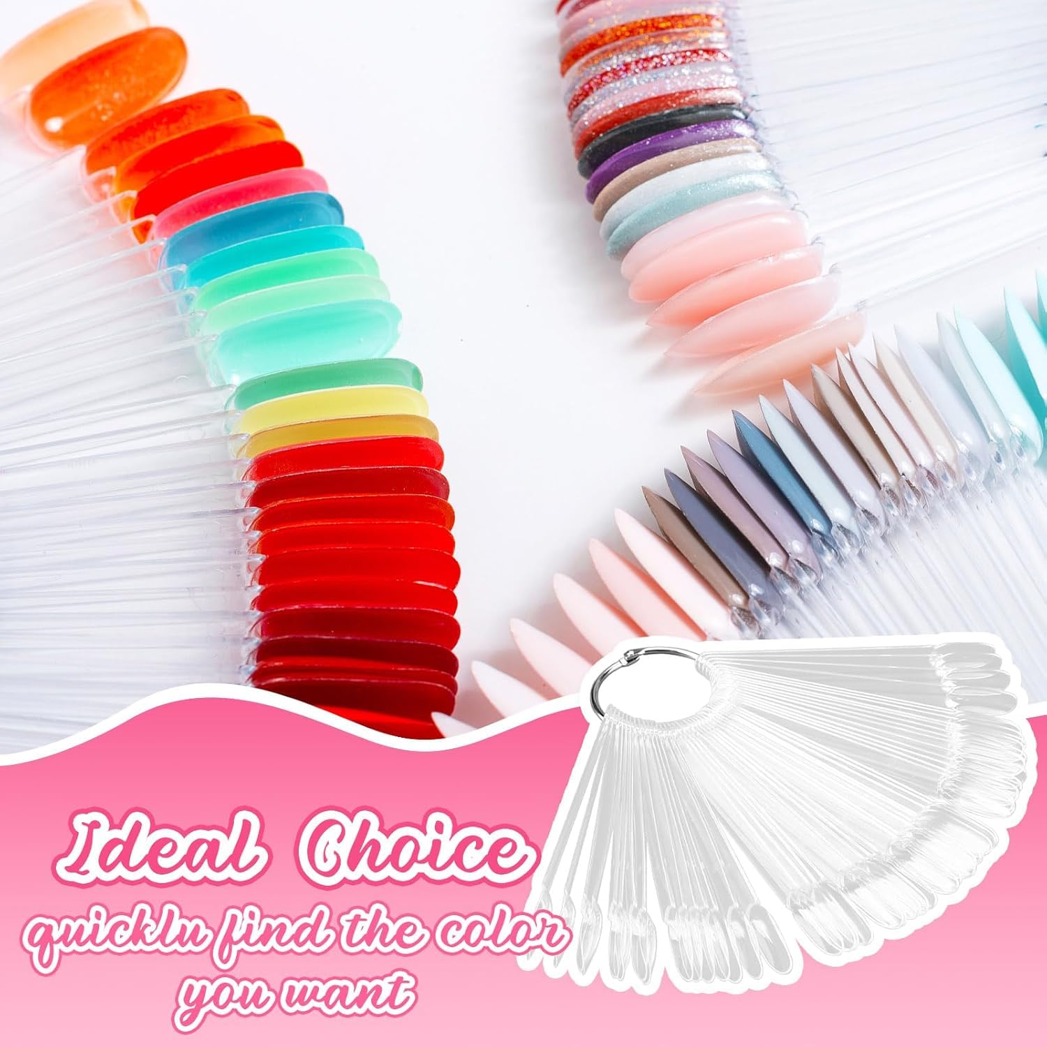 Transparent gel polish sample sticks for salons