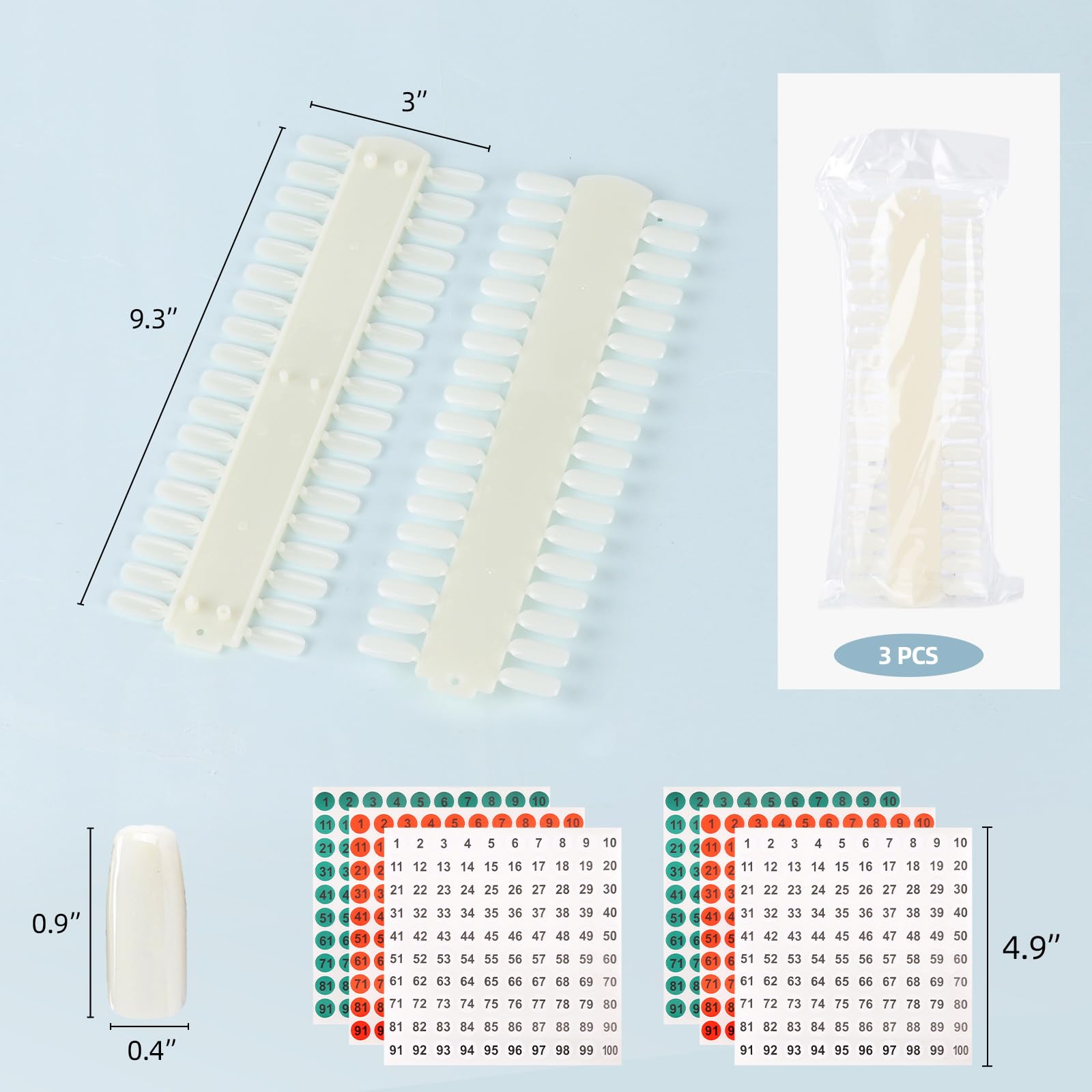 Professional salon nail color display tool with 216 tips
