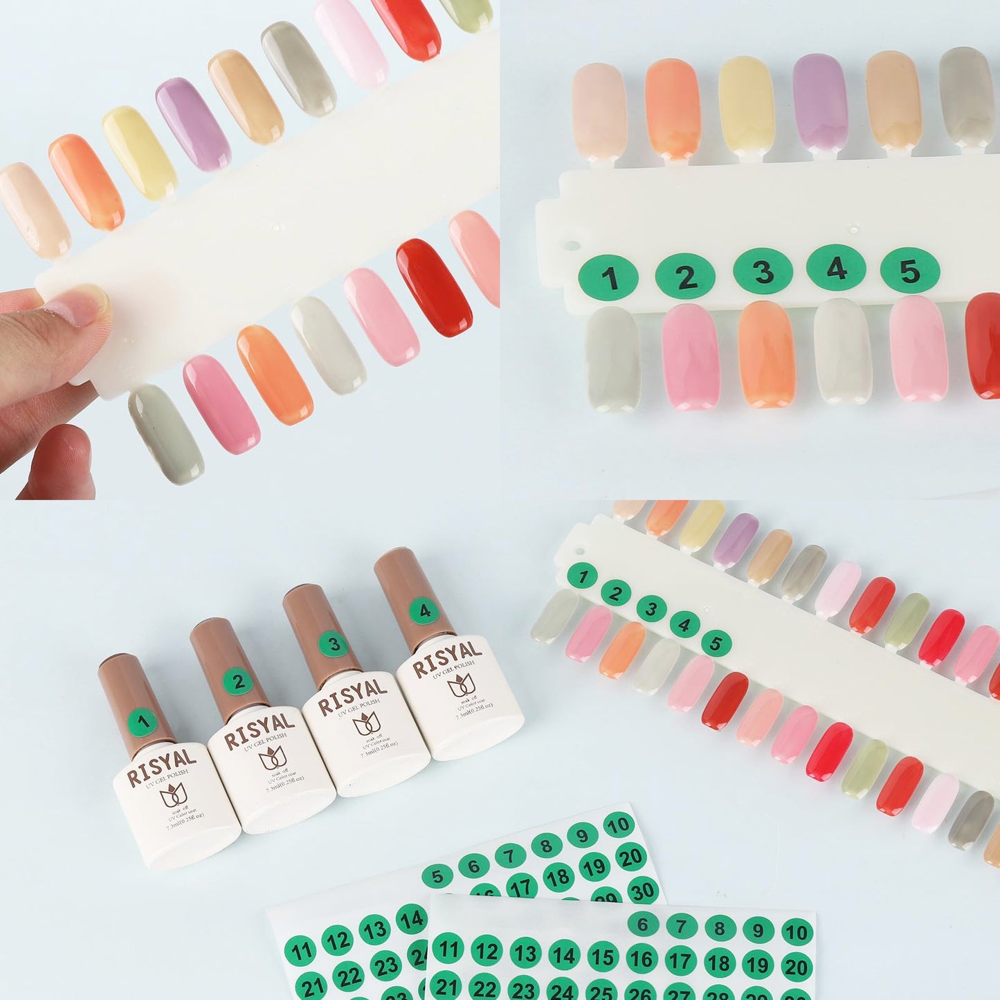 Applying UV gel polish to Tbestmax nail swatch tips
