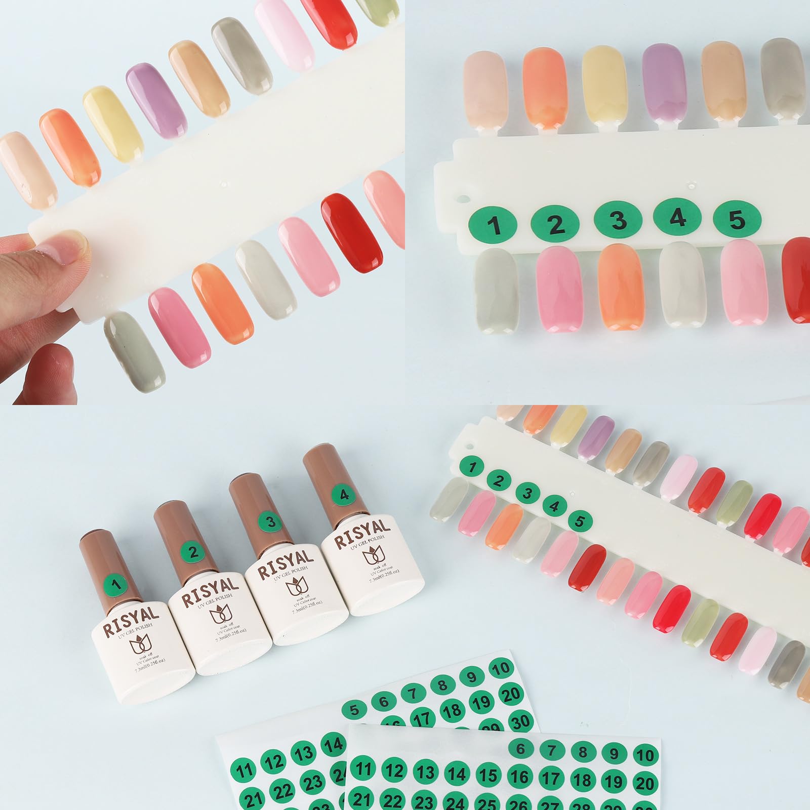 Applying UV gel polish to Tbestmax nail swatch tips