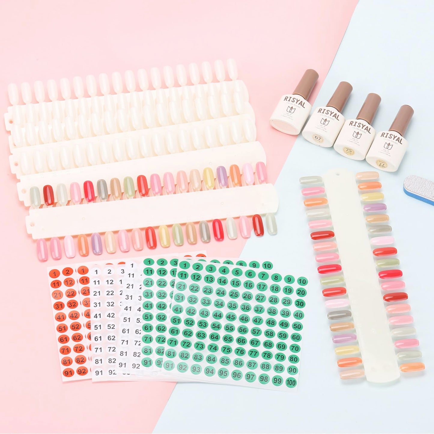 Nail technician using Tbestmax swatch set for color organization