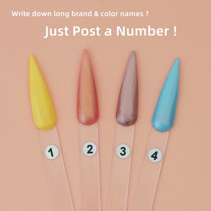 Set of 50 transparent nail tip swatches for beauty organization