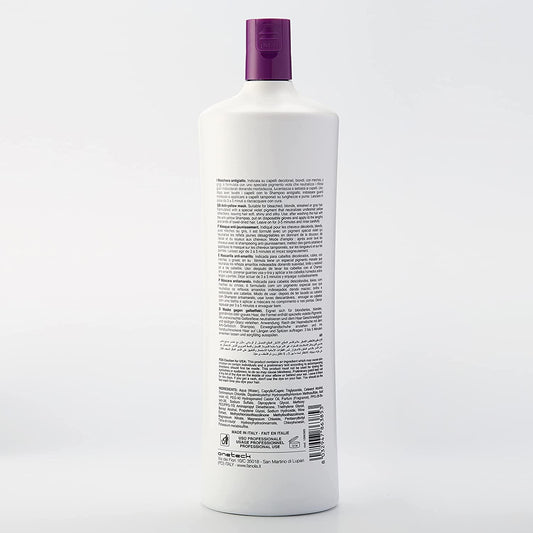Fanola No Yellow Mask twin pack presentation showcasing two large bottles for blonde hair care.