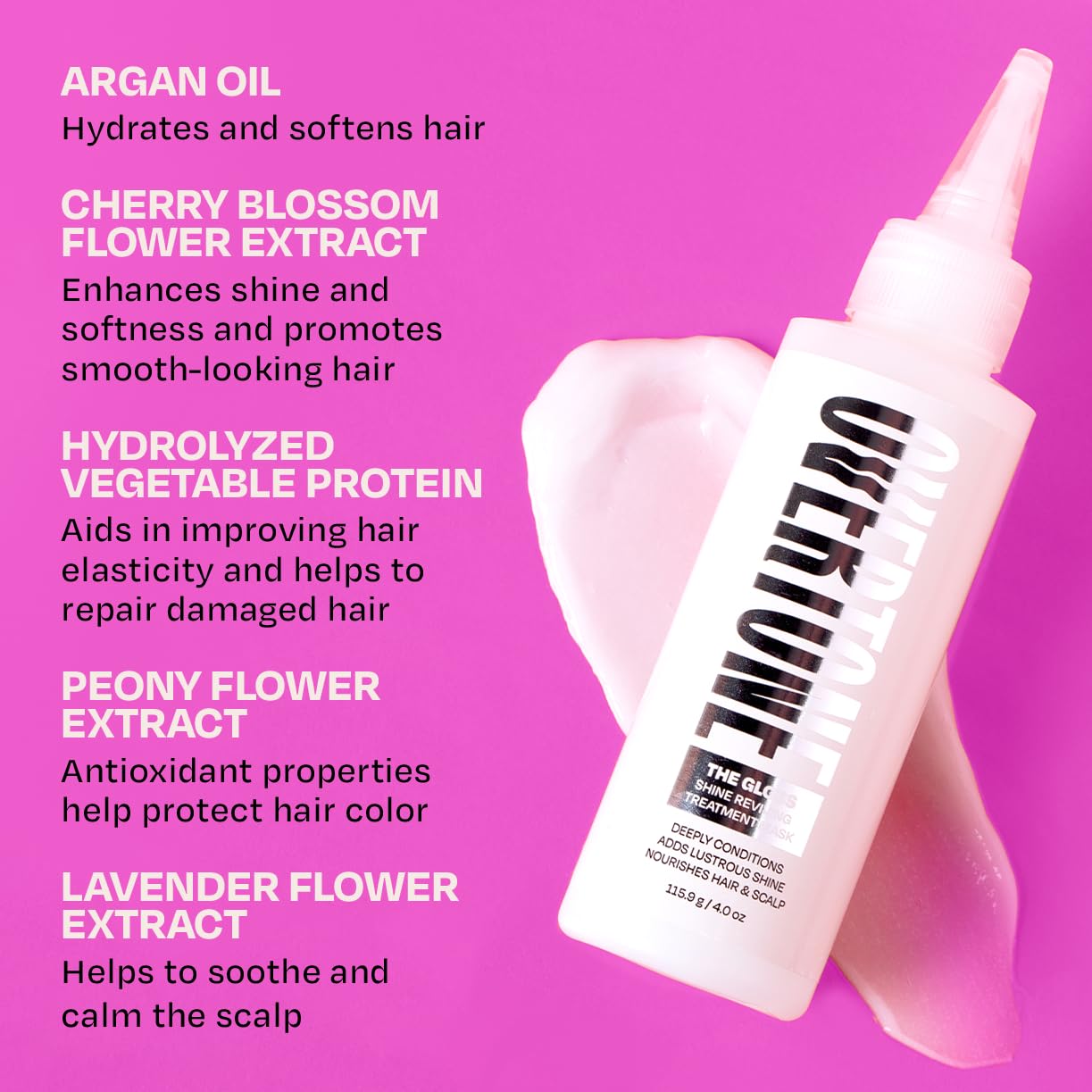 Model with shiny healthy hair using Overtone hair mask
