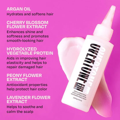 Model with shiny healthy hair using Overtone hair mask