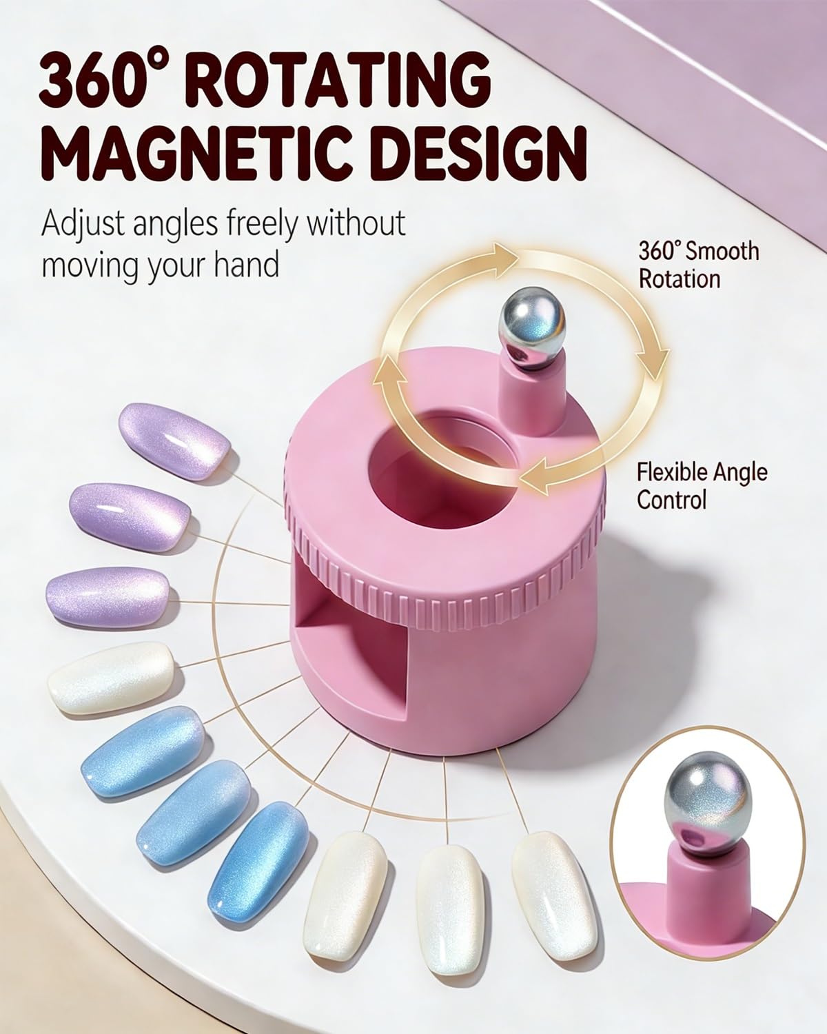 Side profile of rotating magnet tool for nail art