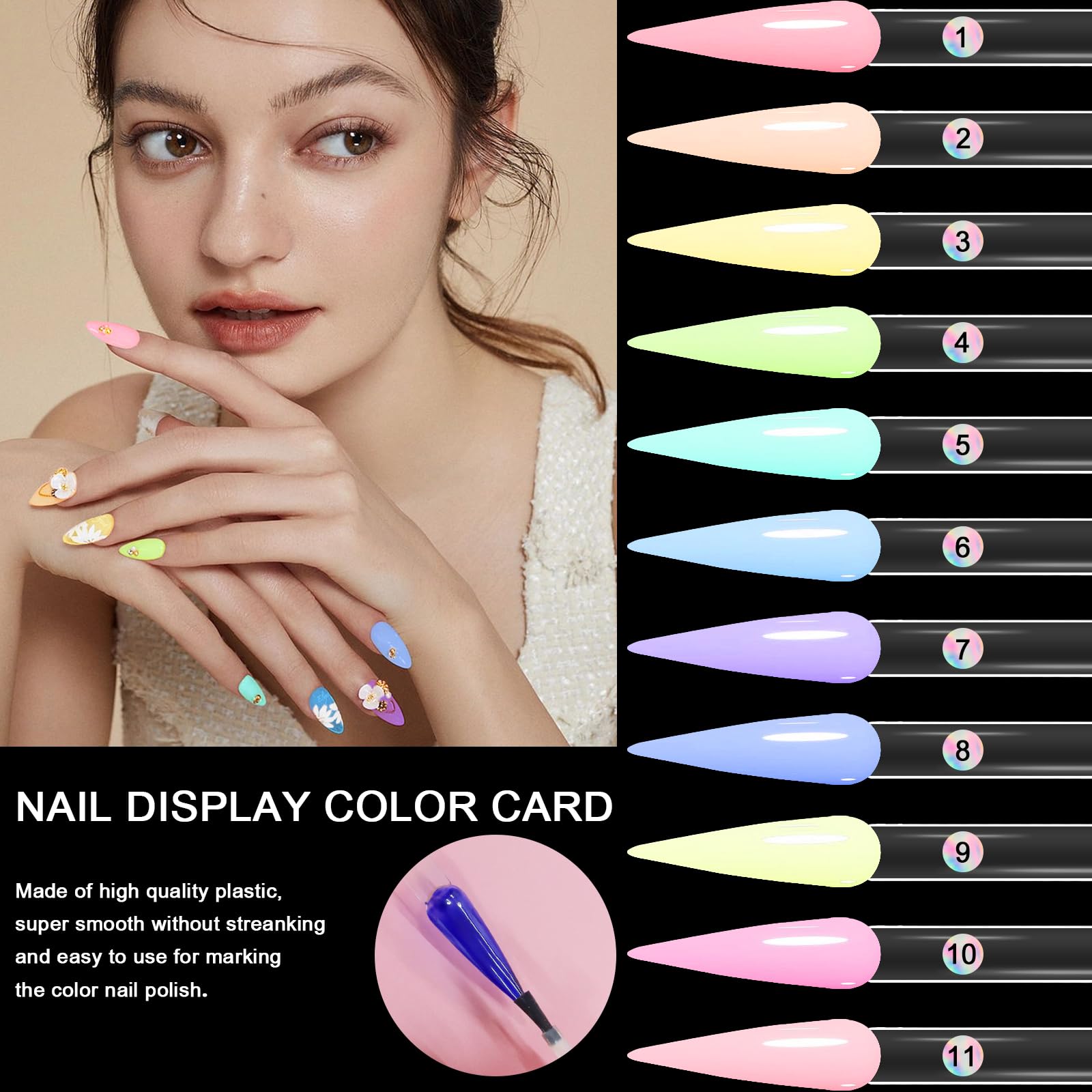 Metallic rings for organizing nail art display sticks
