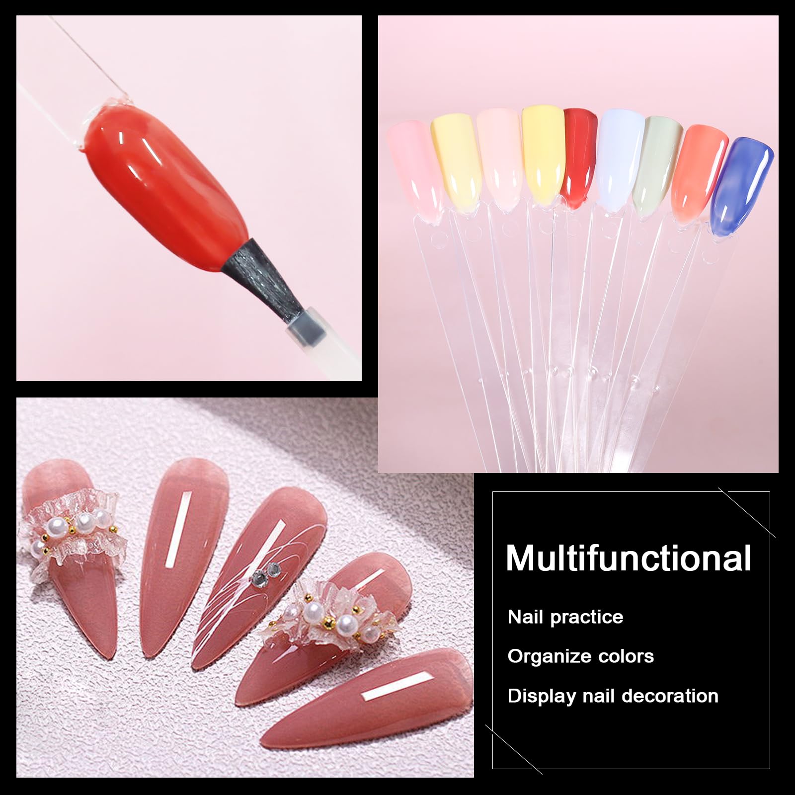 Professional nail art manicure practice display tips