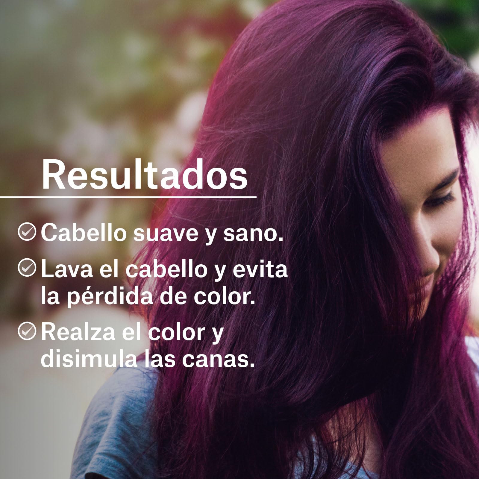 NaturVital color reviving hair treatment showing texture and burgundy color pigments