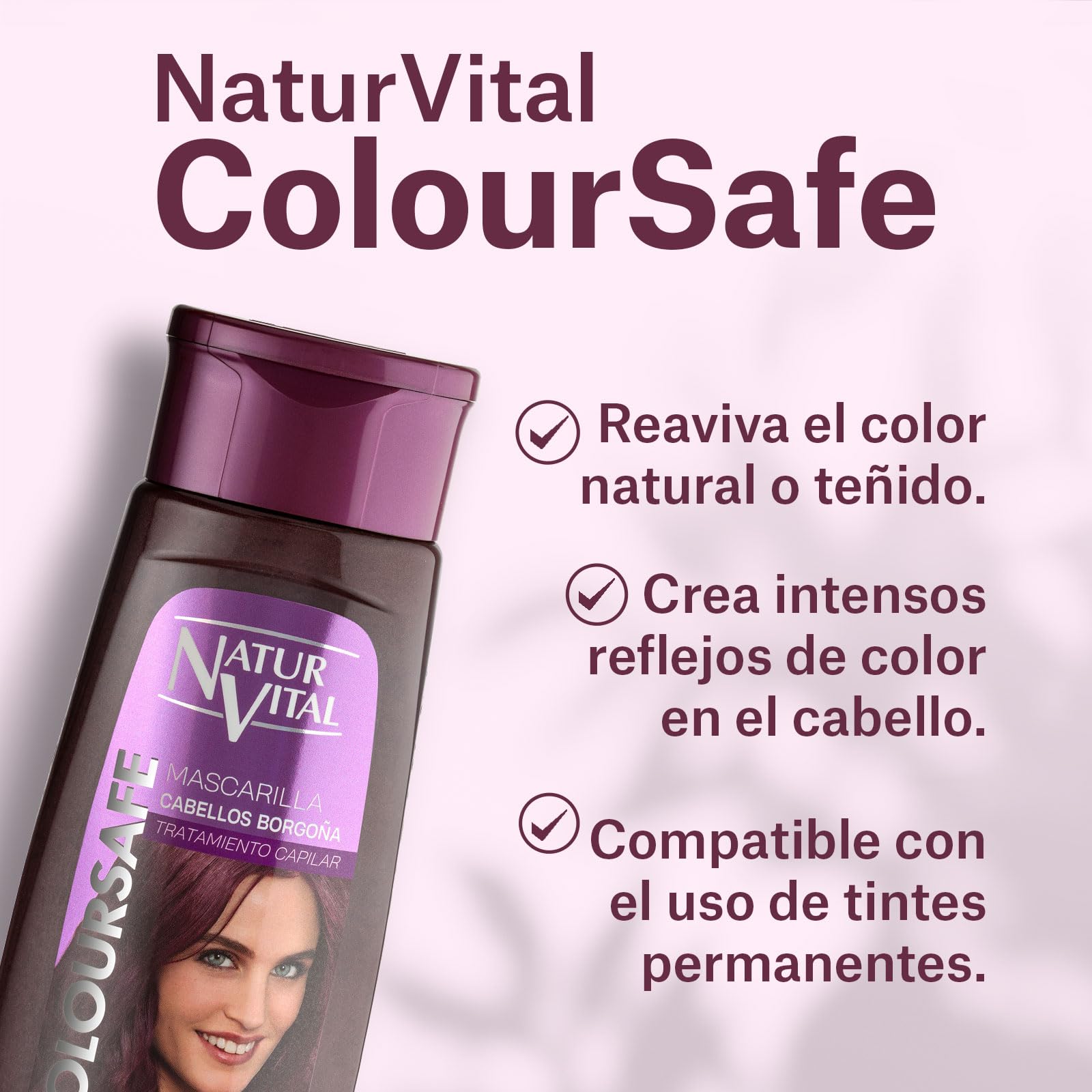 NaturVital plant keratin hair mask back label with usage instructions