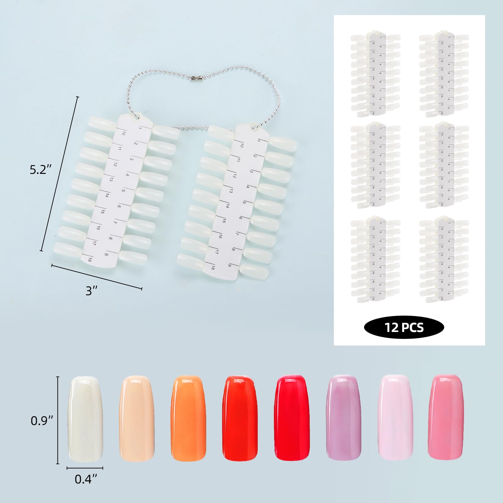 Double layer nail color chart for gel and acrylic