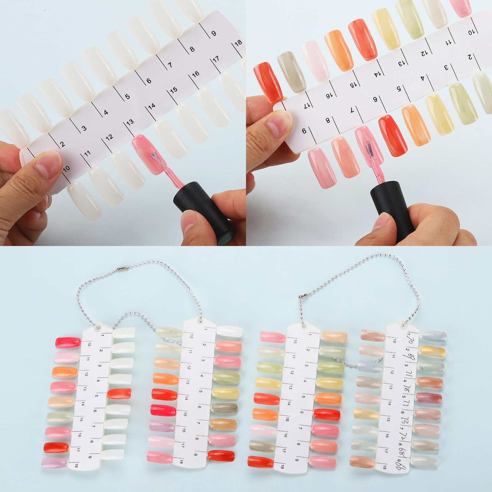 Professional nail art practice palette swatches