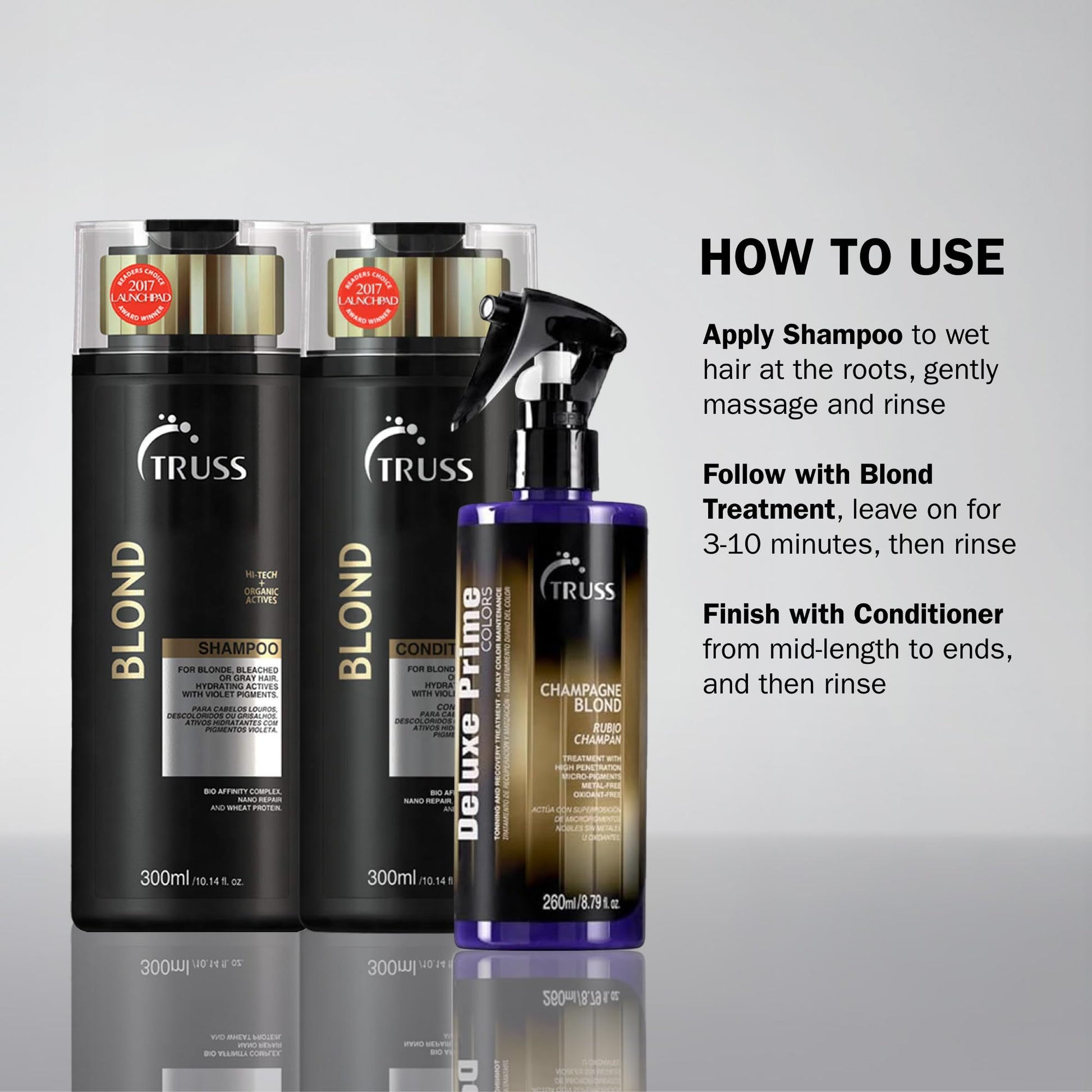 TRUSS liquid violet pigment spray for silver and platinum hair maintenance