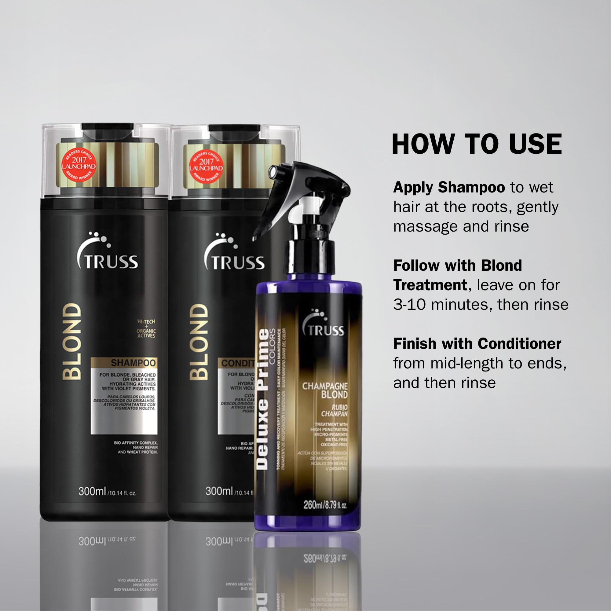 TRUSS liquid violet pigment spray for silver and platinum hair maintenance