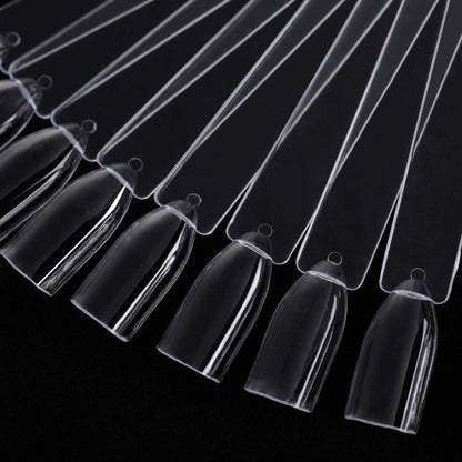 Fan shaped acrylic nail swatch sticks with metal holder