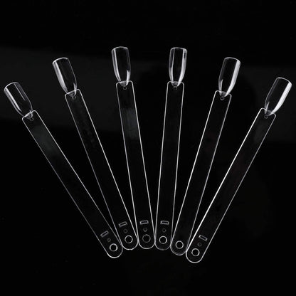 Durable plastic nail art practice sticks for color testing